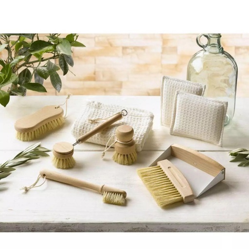 2 têtes de rechange brosse vaisselle bois - diamètre 5cm - nature vintage