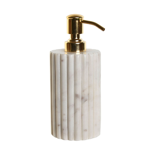 Doseur marbre métal 8x8x20 blanc