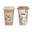 Mug porcelaine 9,5x9,5x14 390ml, botanique 2 mod.