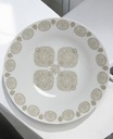 Assiette creuse mandala blanc et taupe