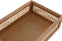 Plateau bambou rotin 26x17x7 naturel