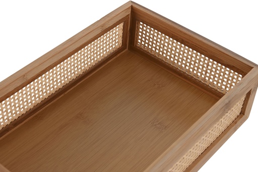 Plateau bambou rotin 26x17x7 naturel