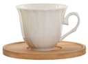 Tasse café en porcelaine + soucoupe en bambou 90ml