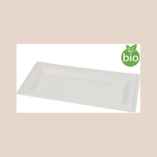 Plateaux canne rectangle blanc 35 x 25cm