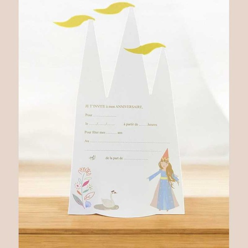 Carte invitation princess x6