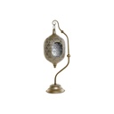 Bougeoir métal verre 20x15x51 suspendu doré