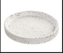 Bougeoir en gres blanc 10x10x1.5 cm