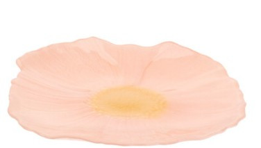 Assiette verre fleur 21cm orange