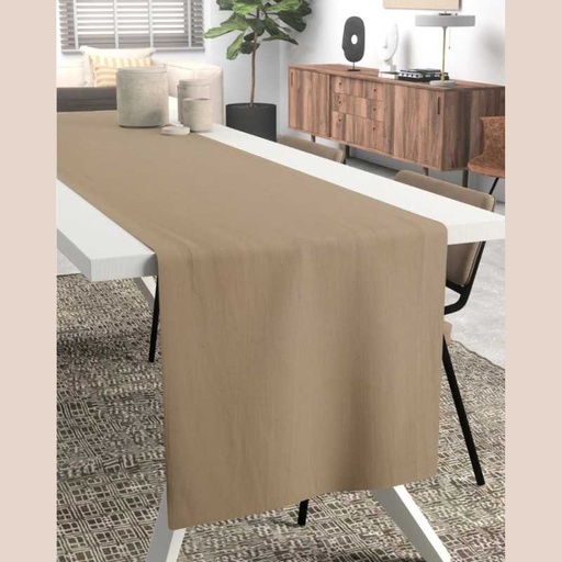 Chemin de table 30x300  travertine  gaze de coton celestia