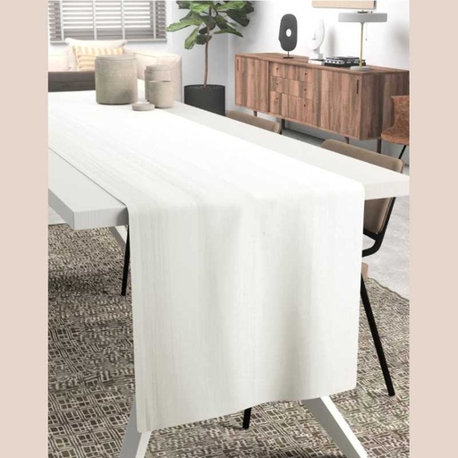 Chemin de table 30x300  blanc gaze de coton celestia
