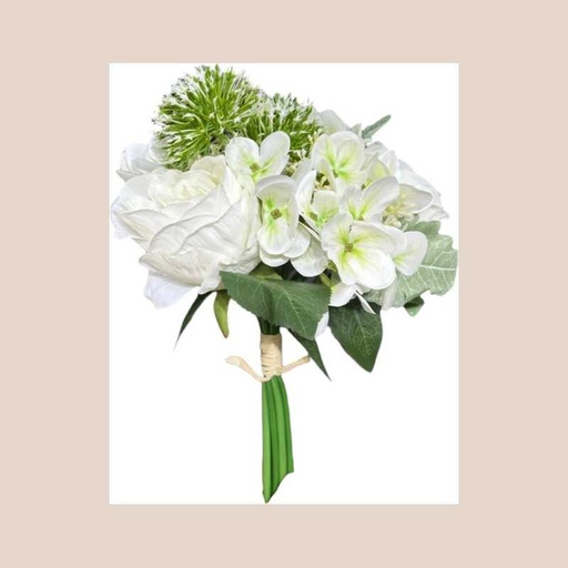 Fleur bouquet blanc rose euca hortensia
