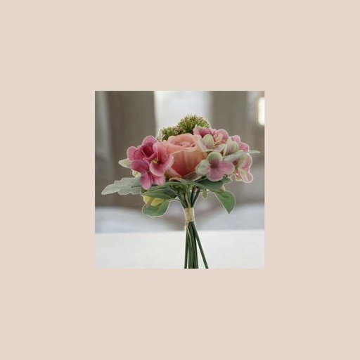 Fleur bouquet rose hortensia coloris peche jaune