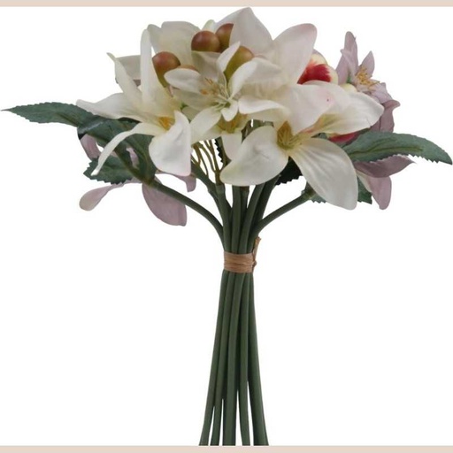 Fleur bouquet coloris blanc violet jasmin
