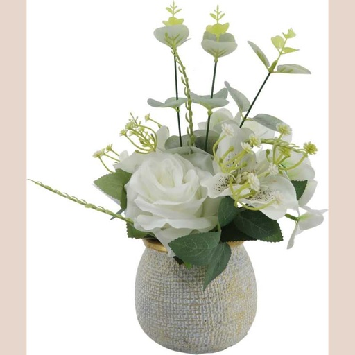 Pot blanc or rose euca hortensia coloris blanc
