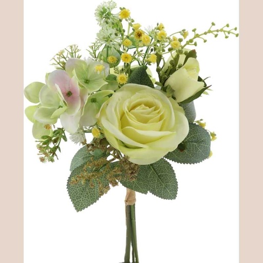 Fleur bouquet coloris jaune euca rose hortensia