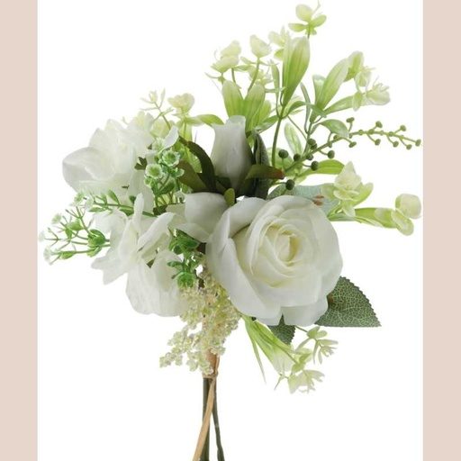 Fleur bouquet coloris blanc hortensia rose boutons de roses feuillages