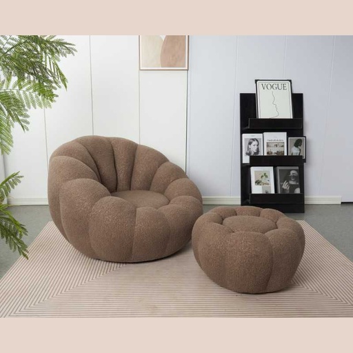 Pouf jema taupe dc