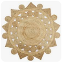Tapis rond180 cm jute triangle