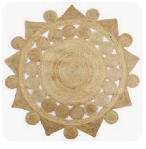 Tapis rond180 cm jute triangle