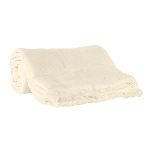 Plaid 140x220 frange grege gaze de coton celestia
