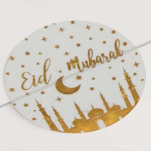 Stickers ronds x 10 - thème mosque étoilée aïd - diamètre 4cm