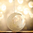 Ornement en bois suspendu - lune mosque - 20x20x0.3 cm
