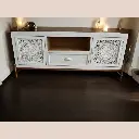 Meuble tv  "rosace blanc"