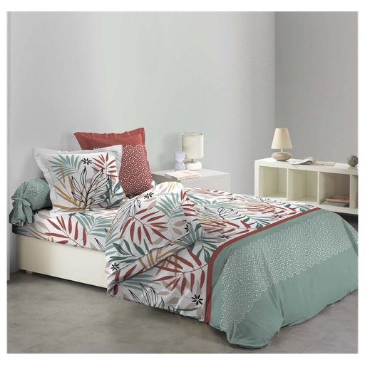 Parure couette 6 p. 240 x 220 cm imprime 42 fils allover melvina