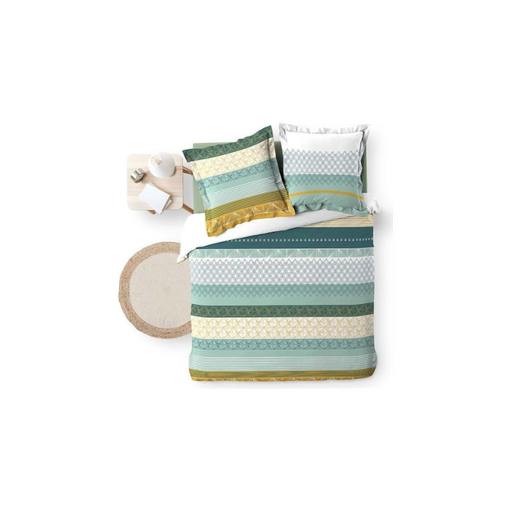 Parure couette 6 p. 240 x 220 cm imprime 42 fils allover juliane