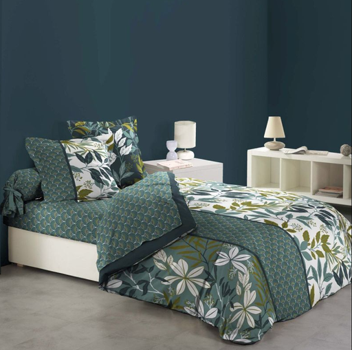 Parure couette 6 p. 240 x 220 cm imprime 42 fils allover sabrina
