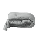 Chemin de lit +pompons 80 x 180 cm gaze de coton uni angelia gris