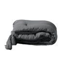 Chemin de lit +pompons 80 x 180 cm gaze de coton uni angelia anthracite