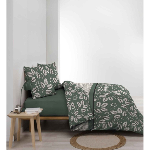 Parure 3 p. 240 x 220 cm imprime 52 fils allover marjolaine kaki