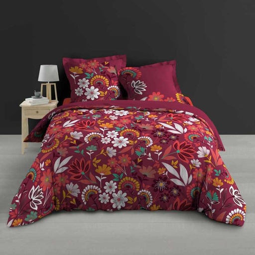 Parure 3 p. 240 x 220 cm percale imp. 78 fils allover arbusa
