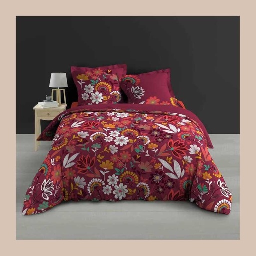 Parure 3 p. 260 x 240 cm percale imp. 78 fils allover arbusa