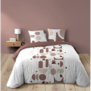 Parure 3 p. 240 x 220 cm imprime 42 fils allover chilipop rose