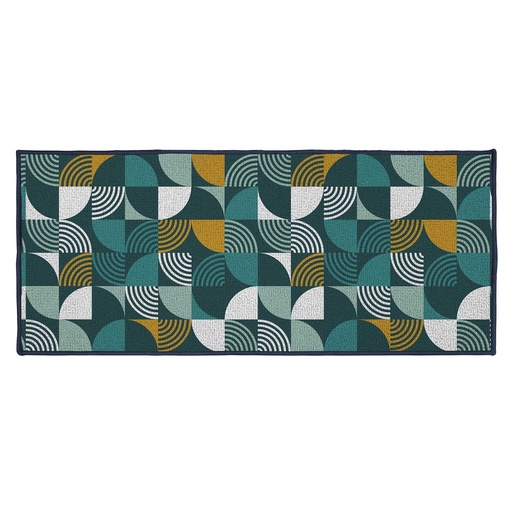 Tapis rectangle 50 x 120 cm imp rythmo bleu