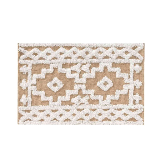Tapis rectangle 60 x 90 cm jute uni+coton uni medine