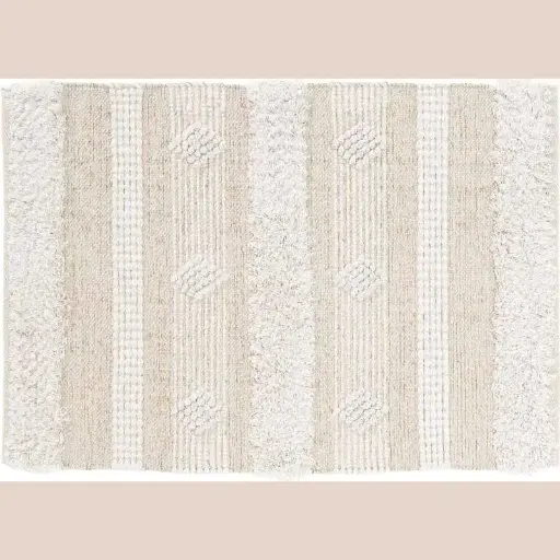Tapis rectangle 60 x 90 cm coton/polyes fantaisie+fil met athos