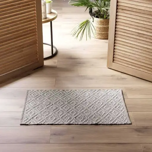 Tapis rectangle 50 x 80 cm coton/polyester tisse dorana