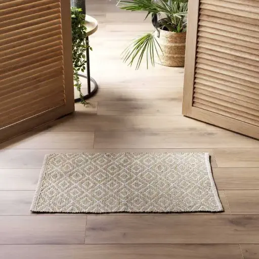 Tapis rectangle 50 x 80 cm coton/polyester tisse lazaro