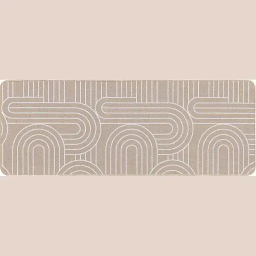 Tapis rectangle 45 x 120 cm tisse imprime modul blanc