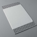 Tapis de bain 50 x 85 cm eponge unie jacquard goldy blanc/argent