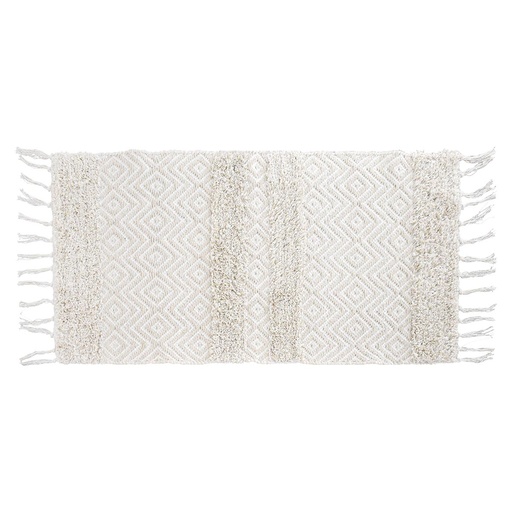 Tapis rose coton/autres fibres 45x90 cm - beige