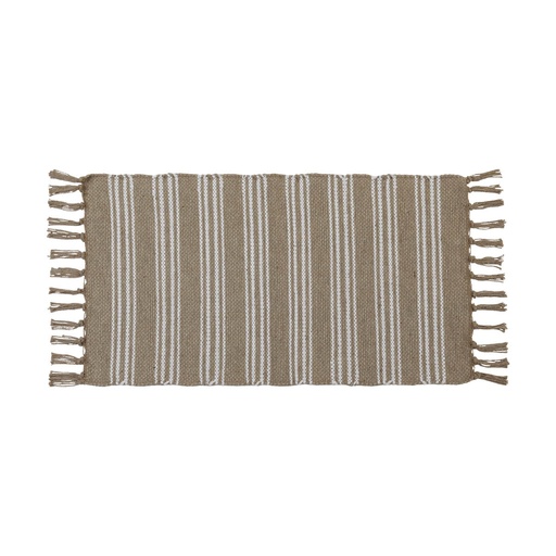 Tapis eden coton/jute 45x90 cm - naturel/blanc