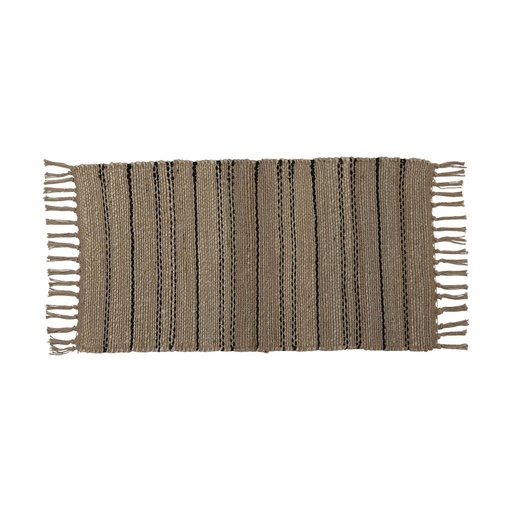 Tapis arthur jute/coton 45x90 cm - naturel/noir