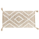 Tapis fez coton/polyester/jute 45x90cm - naturel/blanc