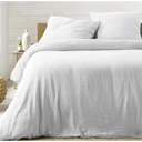 Parure hc 240x220 + 2taies blanc gaze de coton celestia