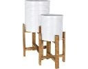 Baril acier plante - sur support bois croix