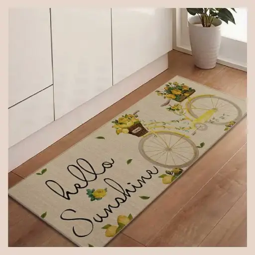 Tapis 50x120 impression jute "hello sunchine"